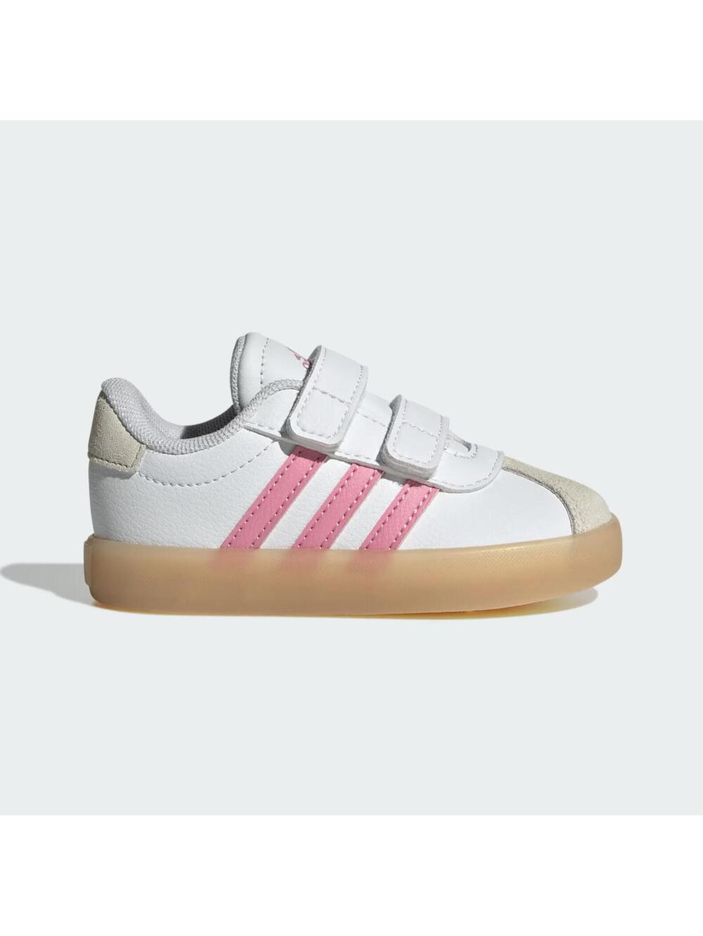 Adidas VL Court 3.0 Striped Pink Shoes Sz 7 Toddler